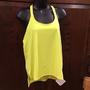NWT Fabletics “Tansy Tank” neon yellow w/blk racer